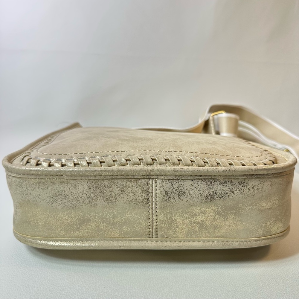 NEW Women’s Style & Co Metallic Gold Whipstitch Shoulder Bag Only - Picture 9 of 10